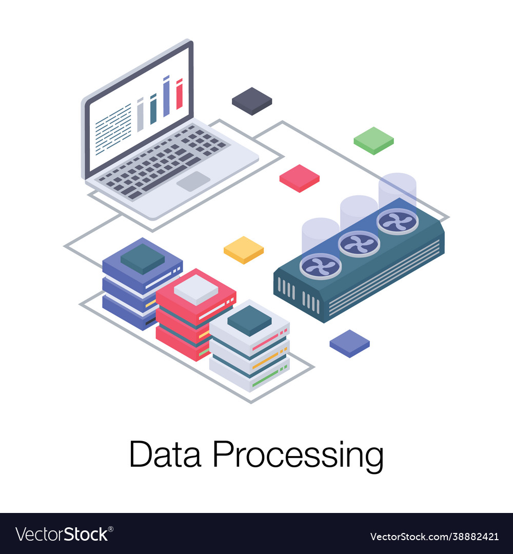 Database processing Royalty Free Vector Image - VectorStock