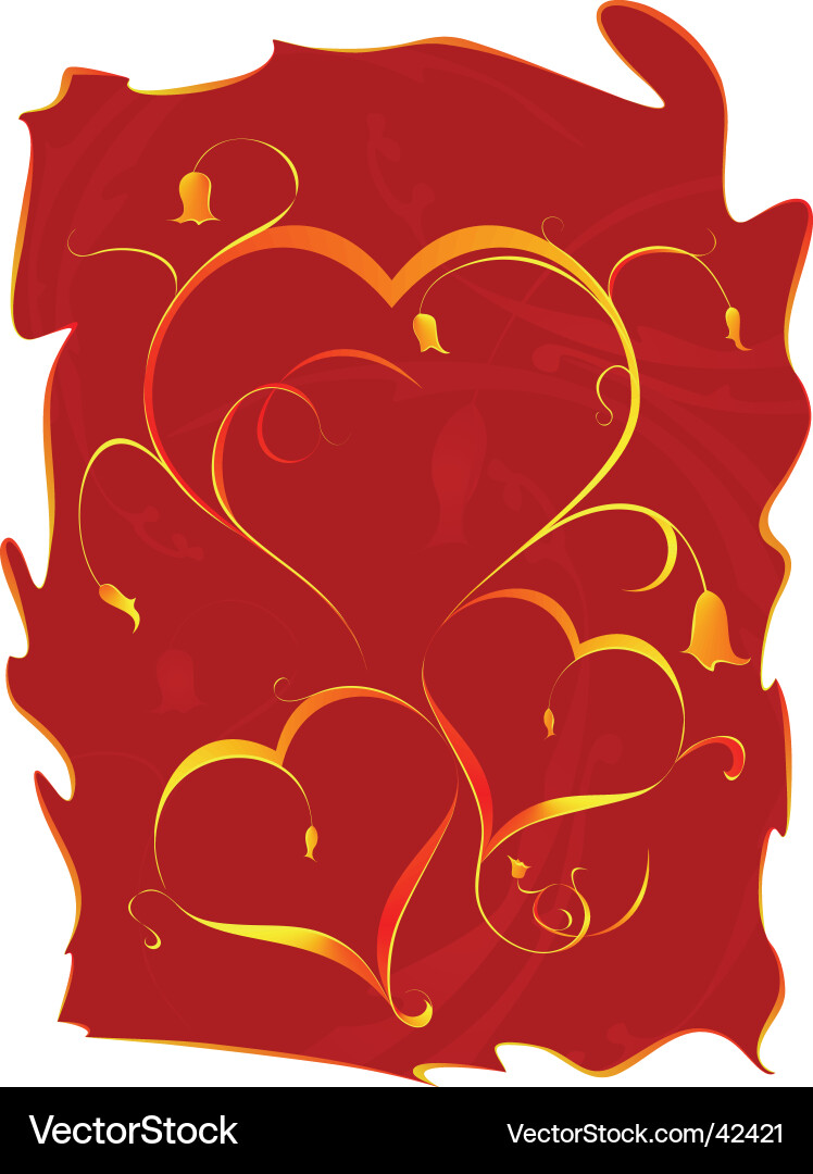 Floral hearts Royalty Free Vector Image - VectorStock