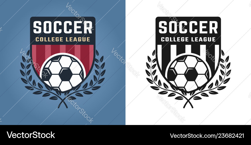 Football or soccer two styles emblems logos Vector Image