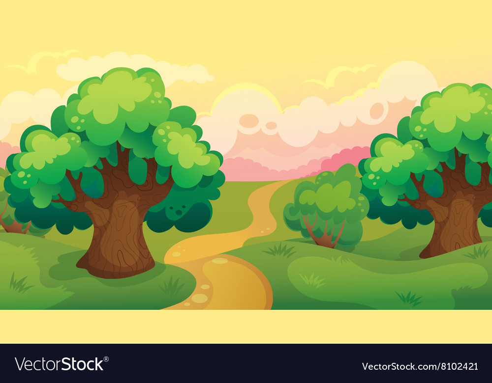 Forest game background Royalty Free Vector Image