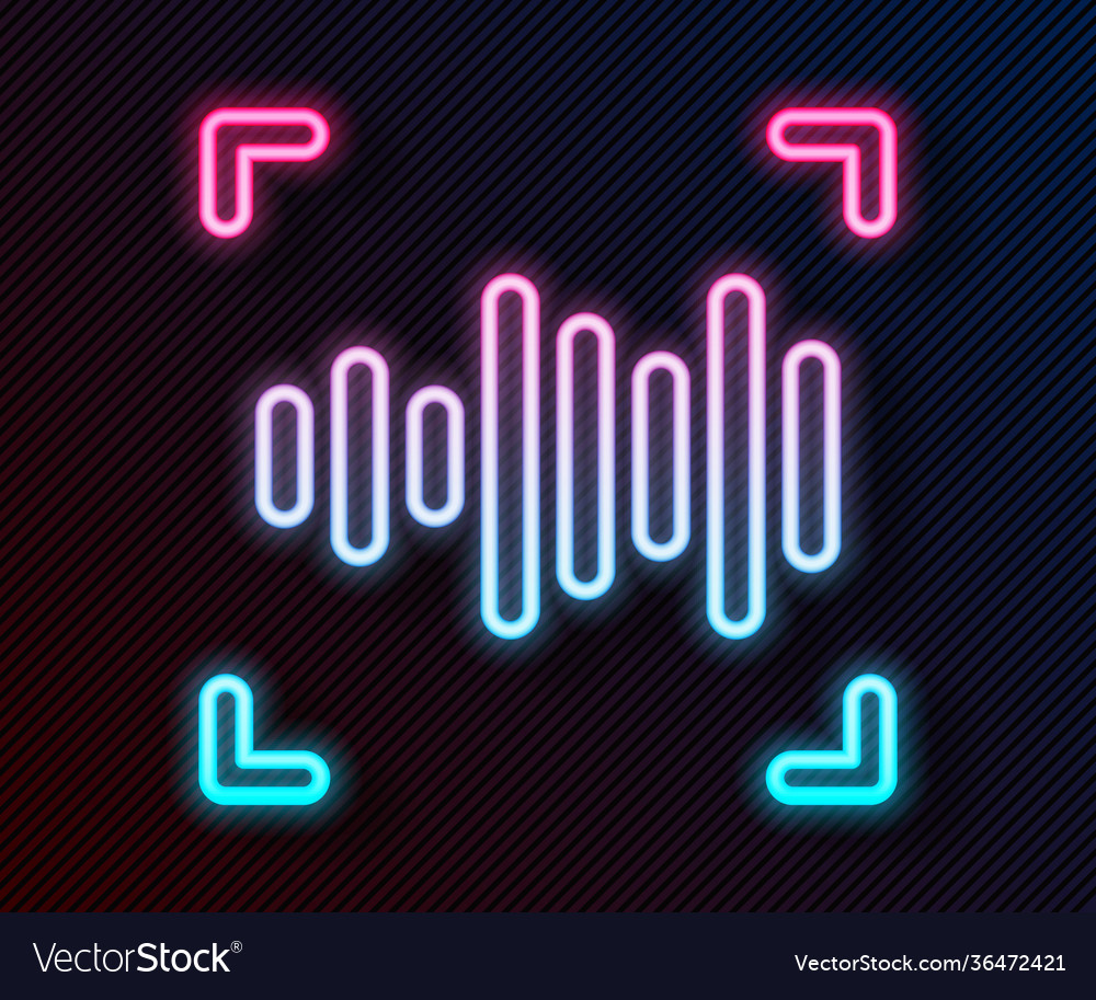 Glowing neon line voice recognition icon isolated Vector Image