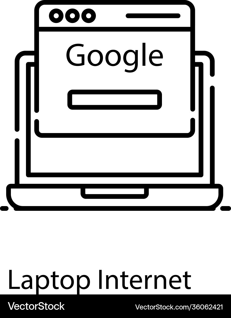 Laptop internet Royalty Free Vector Image - VectorStock