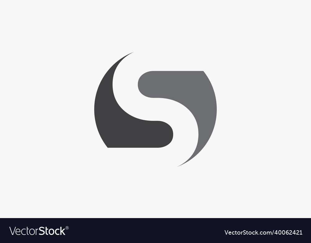 Negative space letter s logo isolated on white Vector Image