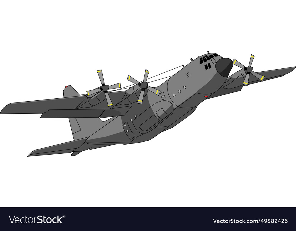 C 130b model take off drawing Royalty Free Vector Image