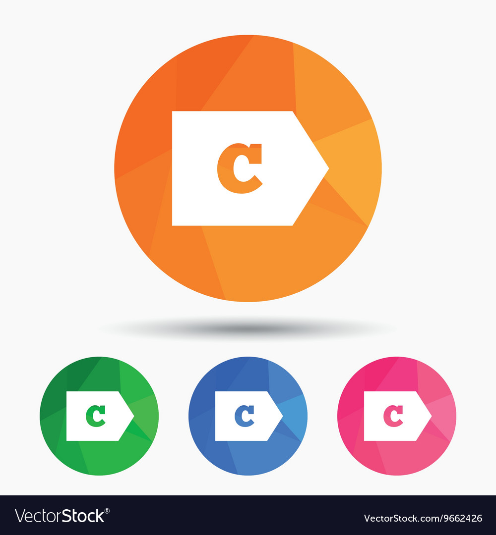 Energy efficiency class c consumption Royalty Free Vector