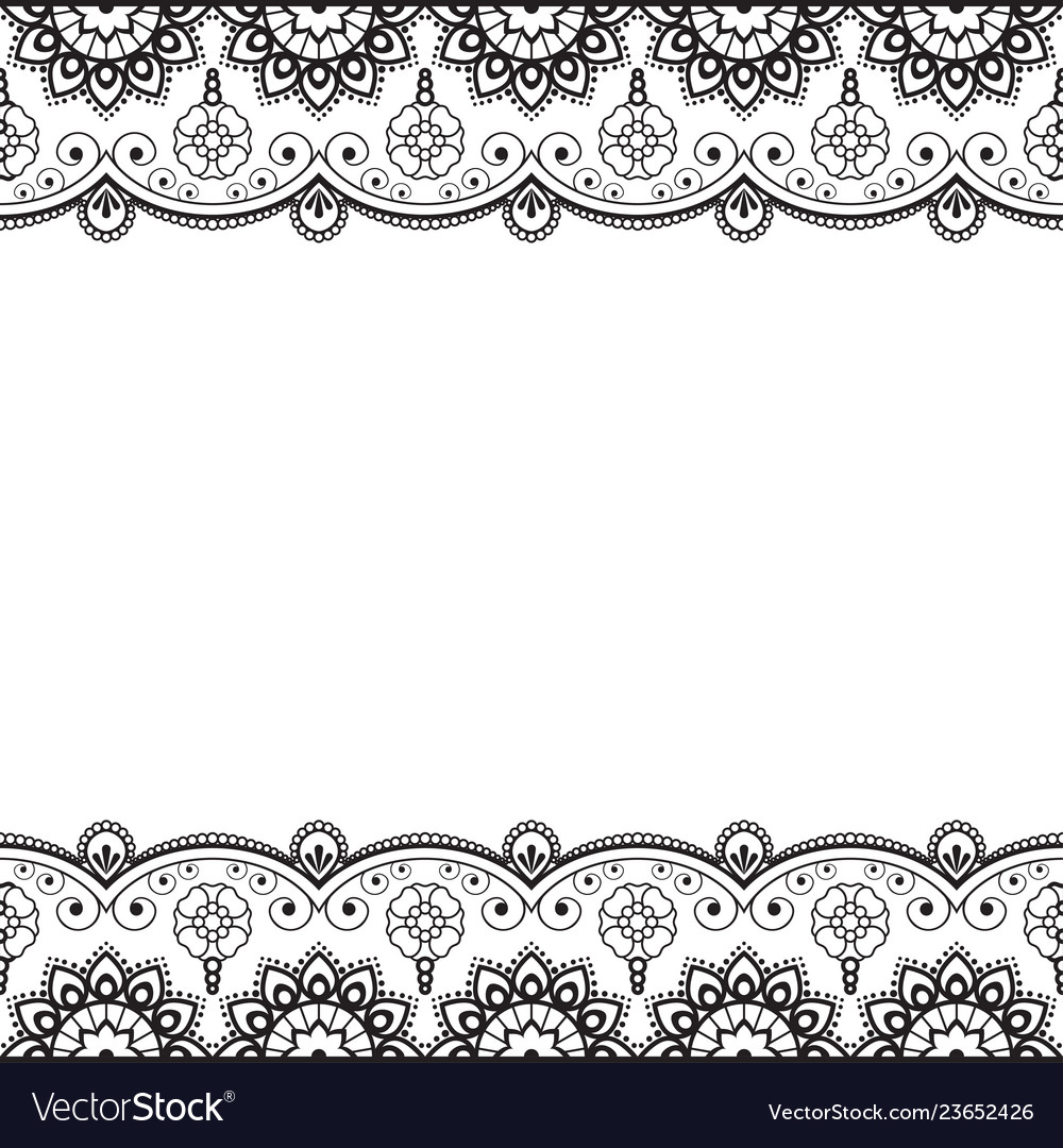 Indian mehndi henna line lace element with Vector Image