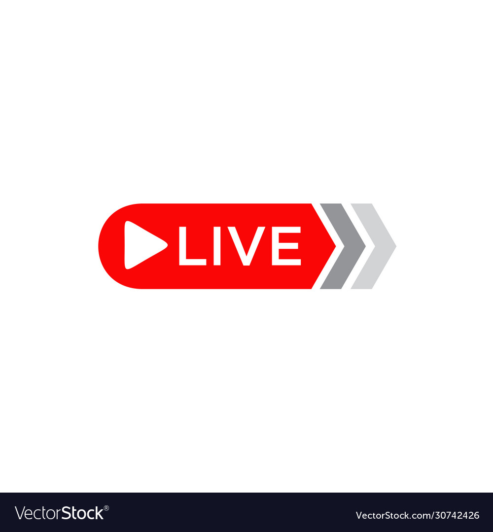 Live streaming text logo design template Vector Image