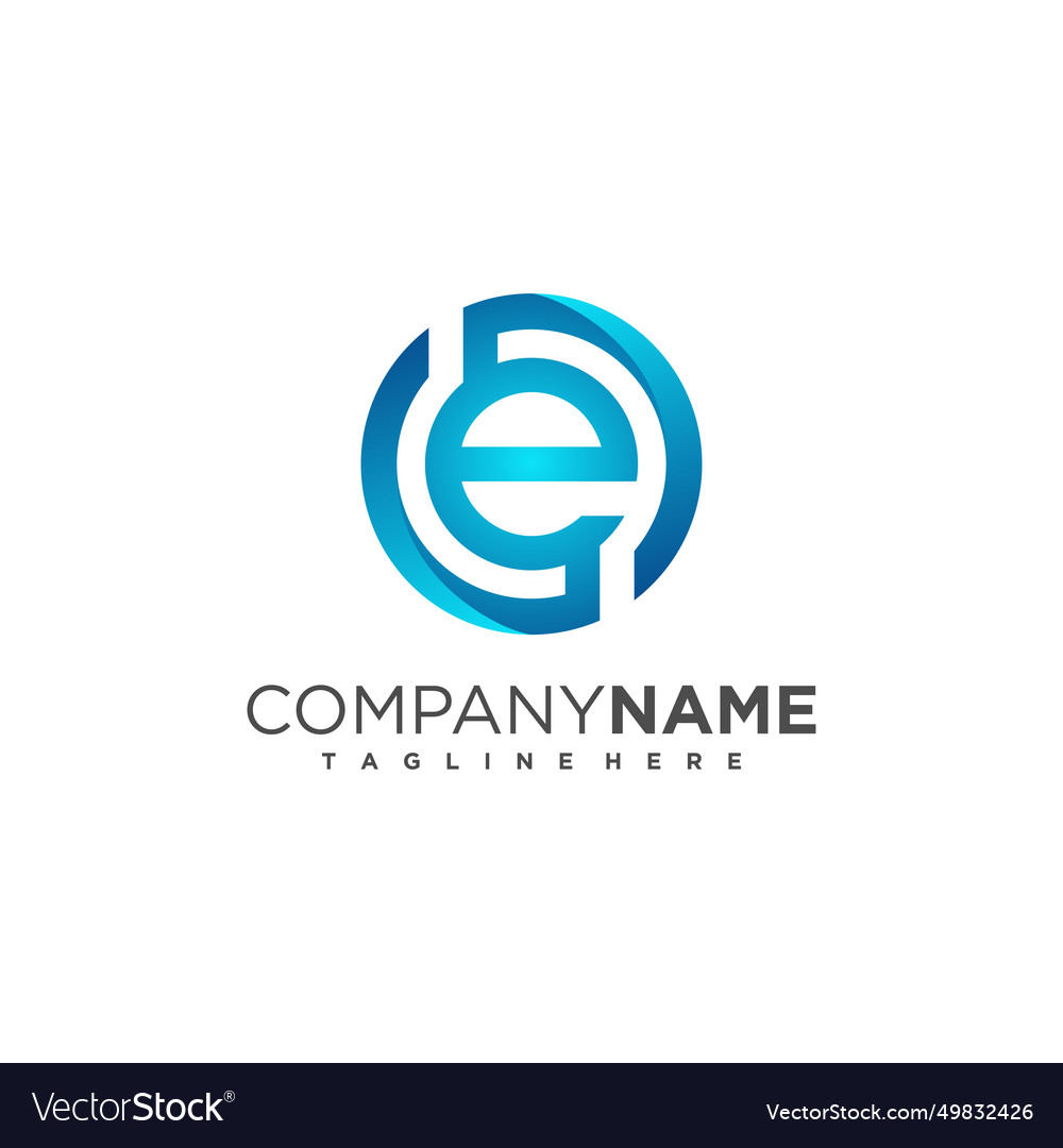 Modern and minimal layered letter e logo Vector Image