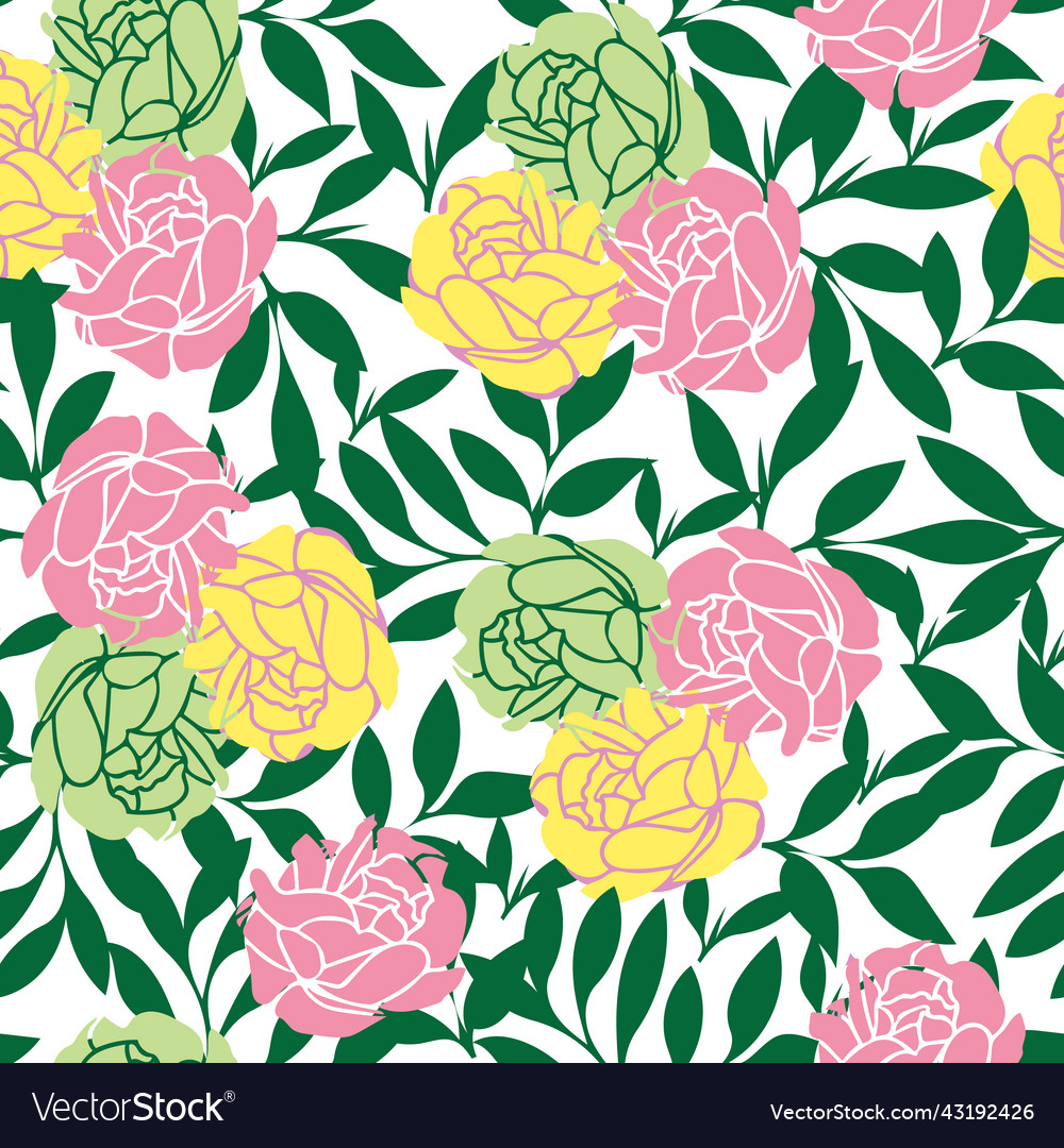 Seamless abstract roses pattern Royalty Free Vector Image