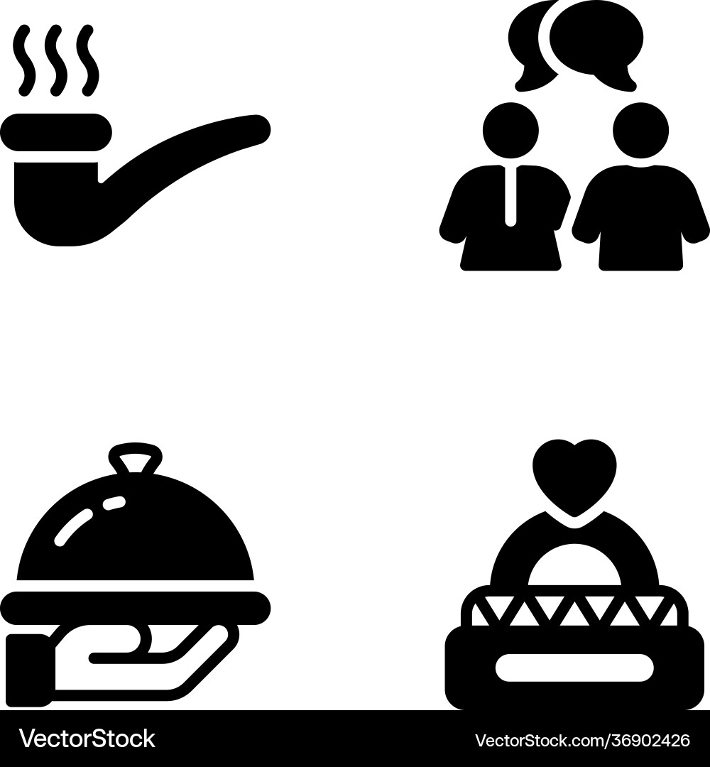 Trendy solid icons pack Royalty Free Vector Image