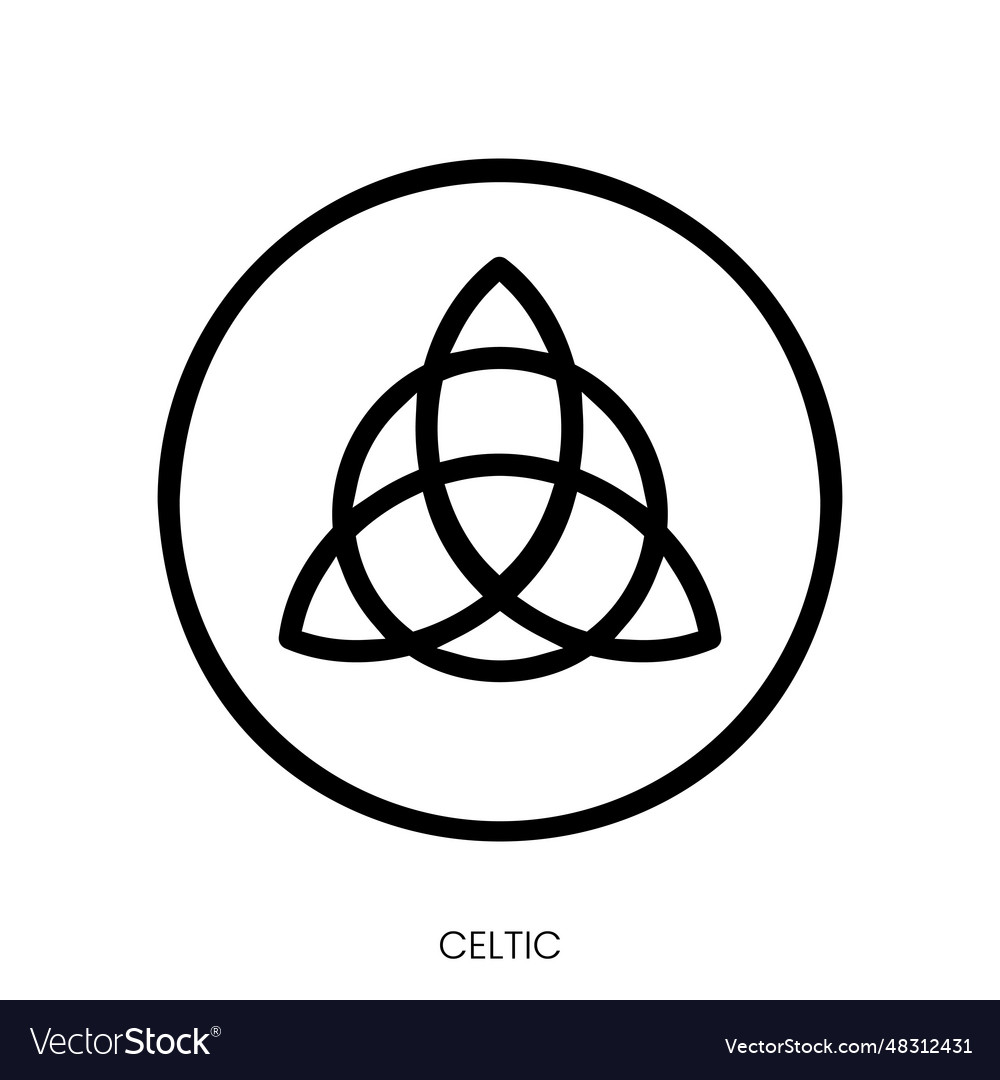 Celtic icon line art style design isolated Vector Image