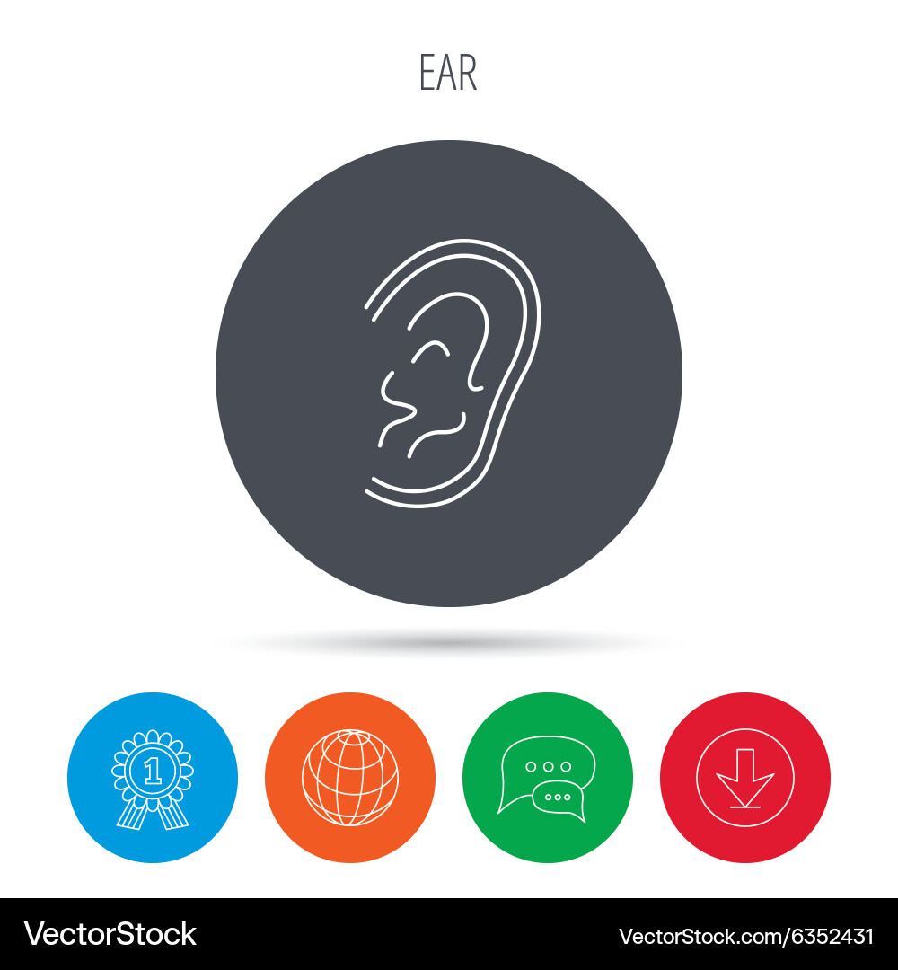 Ear icon hear or listen sign Royalty Free Vector Image
