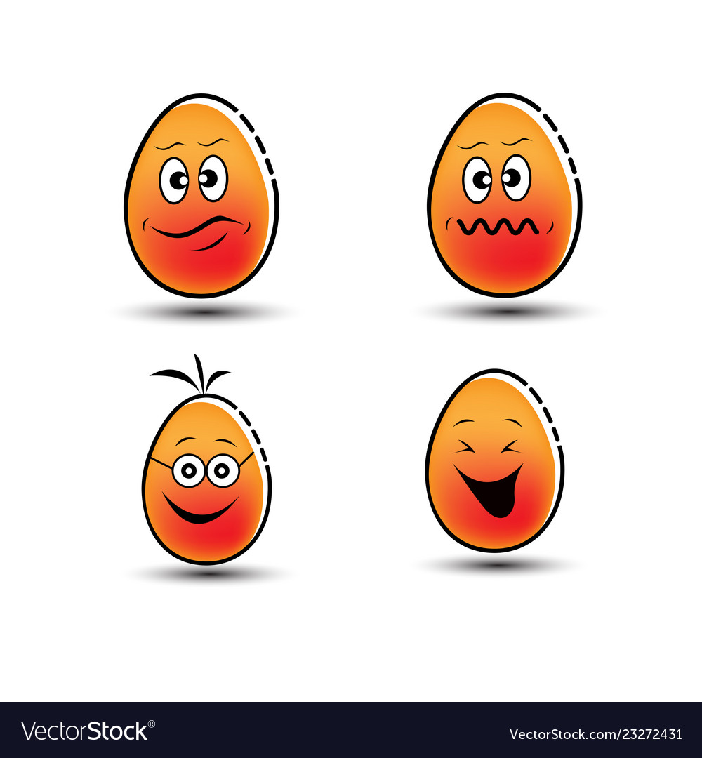 Emoticon eggs symbol Royalty Free Vector Image