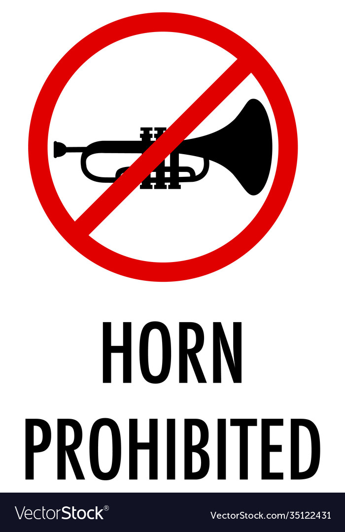 Horn prohibited sign on white background Vector Image