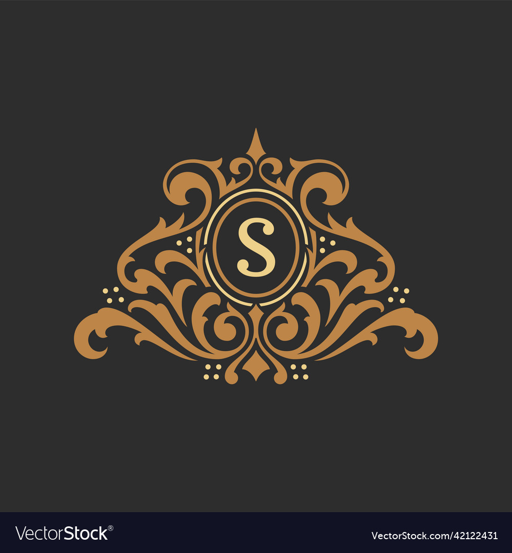 Luxury monogram logo template object Royalty Free Vector