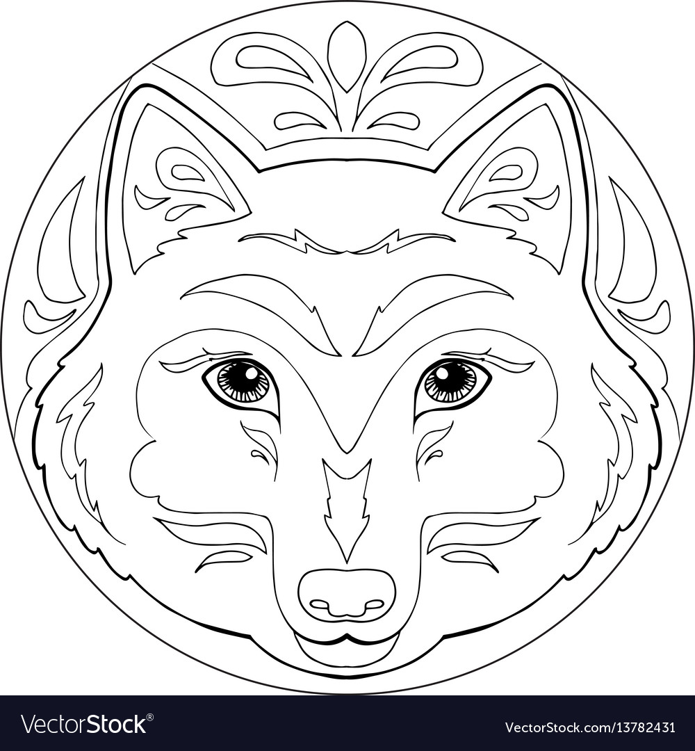 Mandala wolf Royalty Free Vector Image - VectorStock