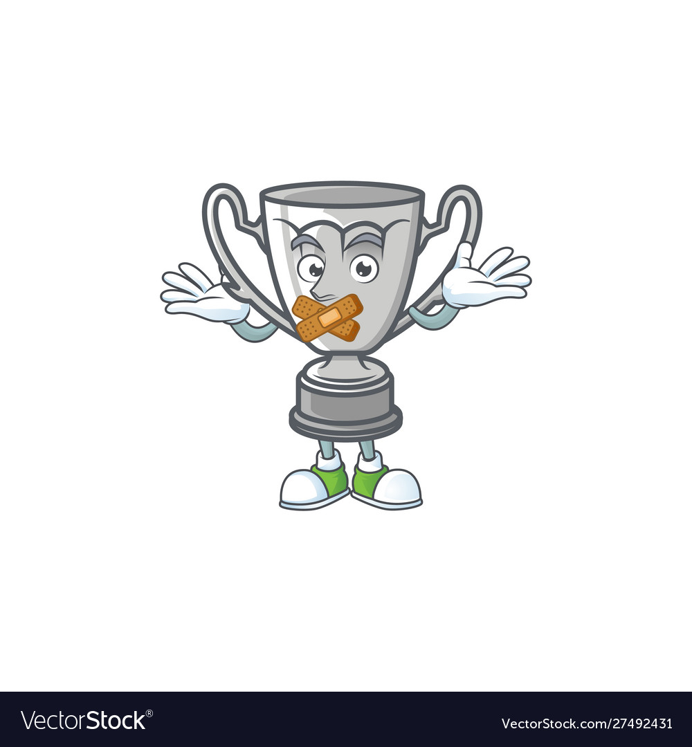 Silent cartoon silver trophy on white background Vector Image Silent cartoon silver trophy on white background Vector Image
