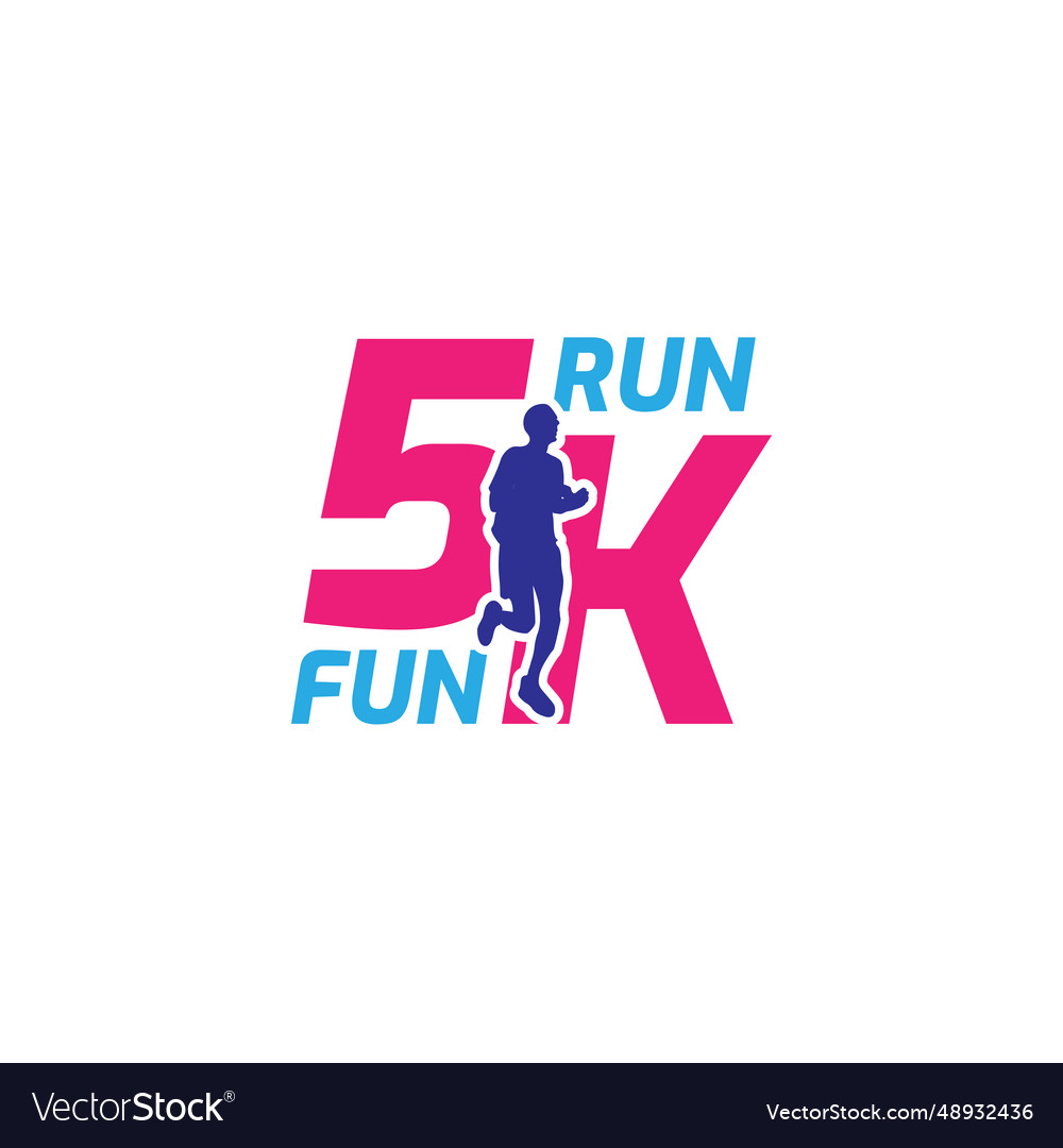 Logo design for 5k fun run event Royalty Free Vector Image