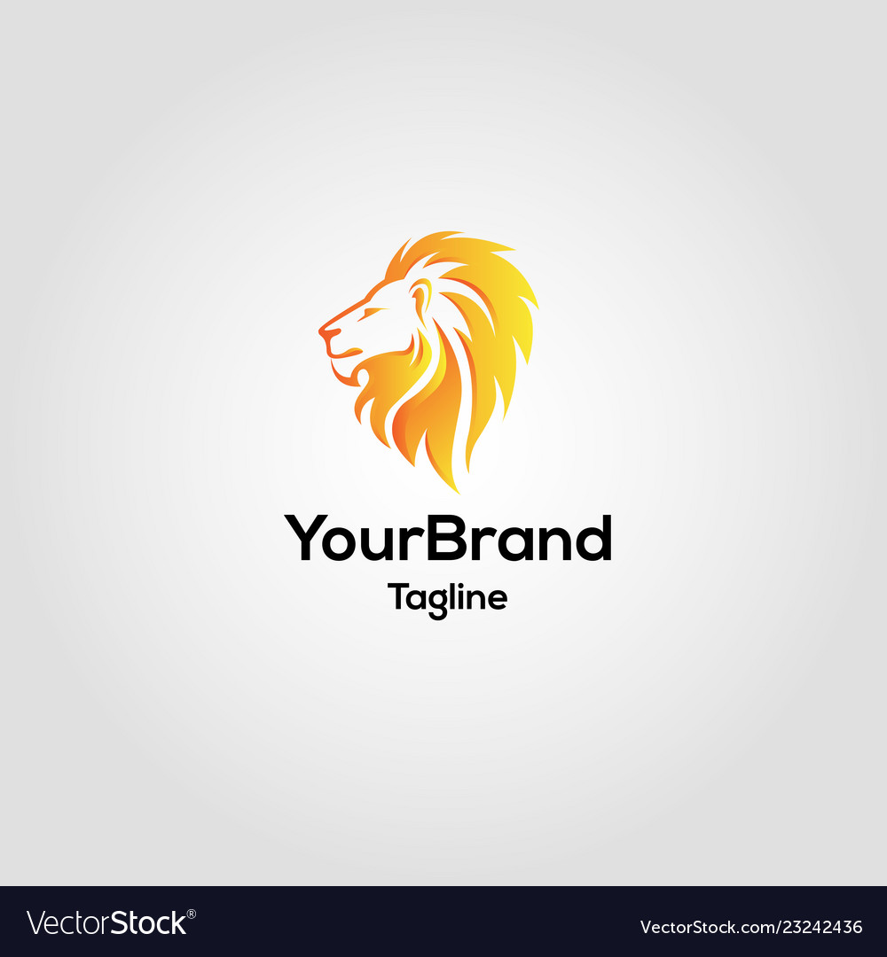 Modern lion logo template vector image Modern lion logo template