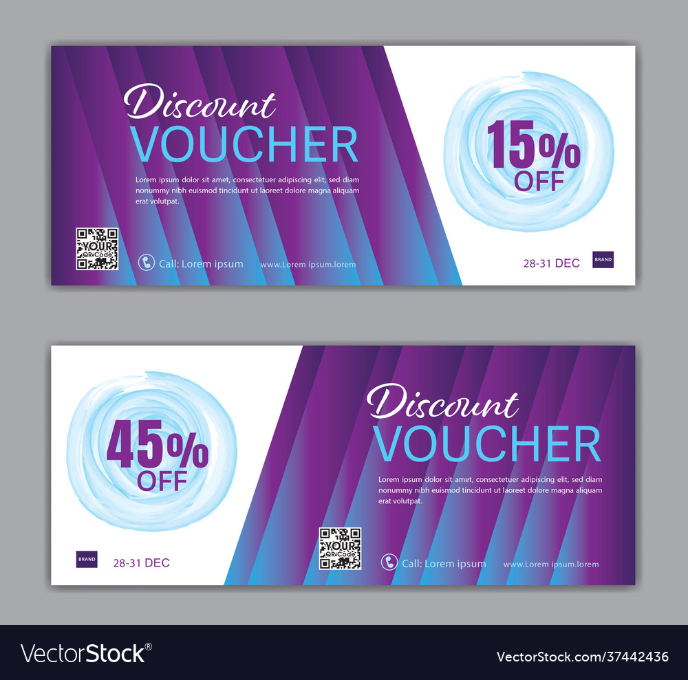 Purple gift voucher template-discount vouchers Vector Image