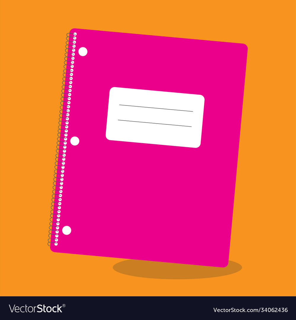 School supplies notebook pink 22 Royalty Free Vector Image