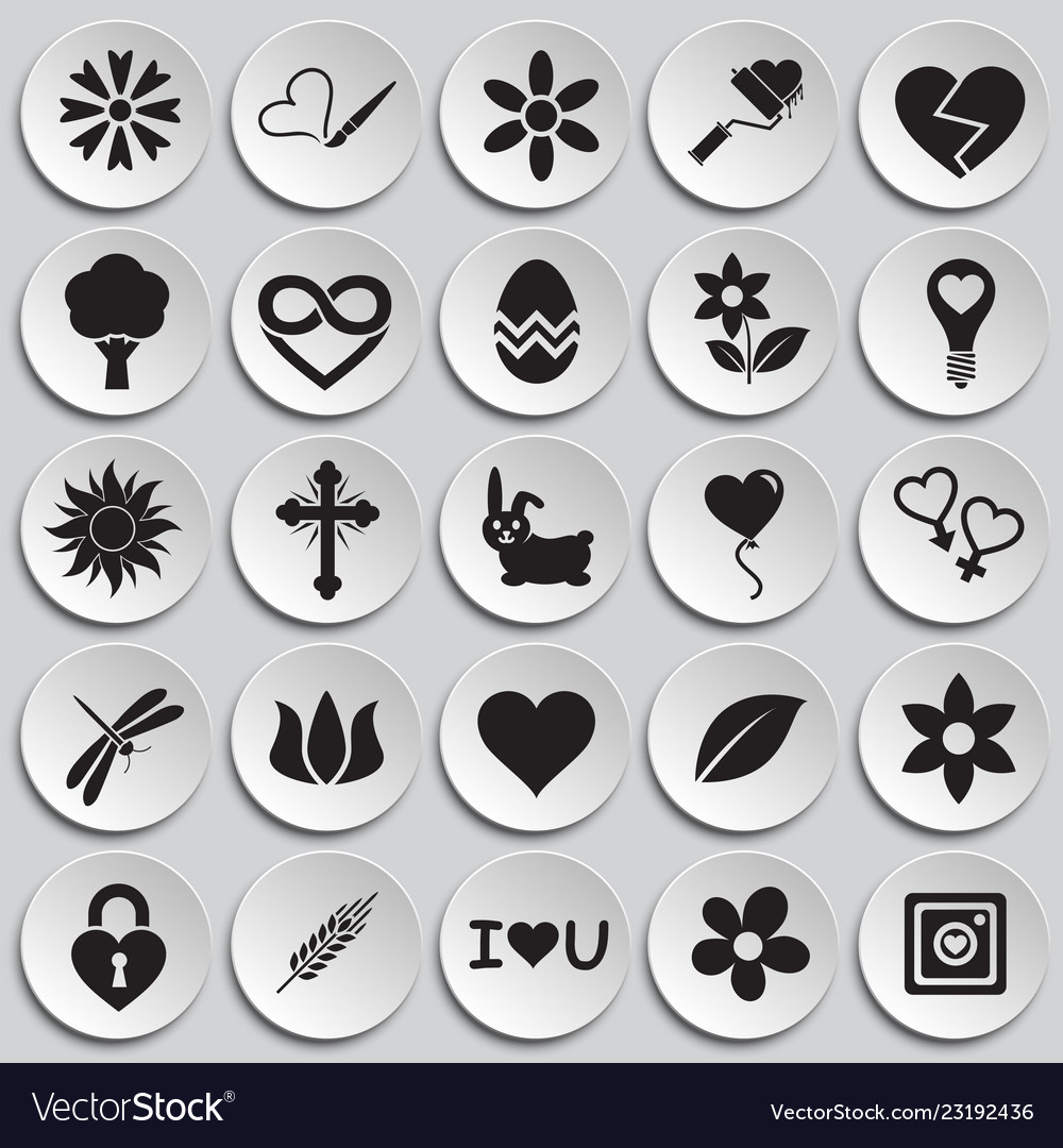 Spring icons set on plates background for graphic Vector Image