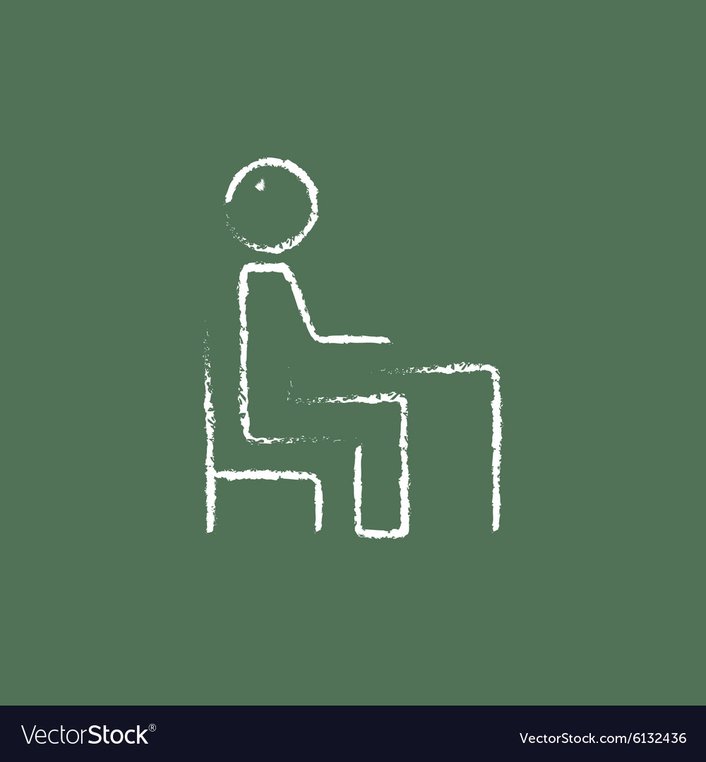 Student sitting on a chair in front of the desk Vector Image