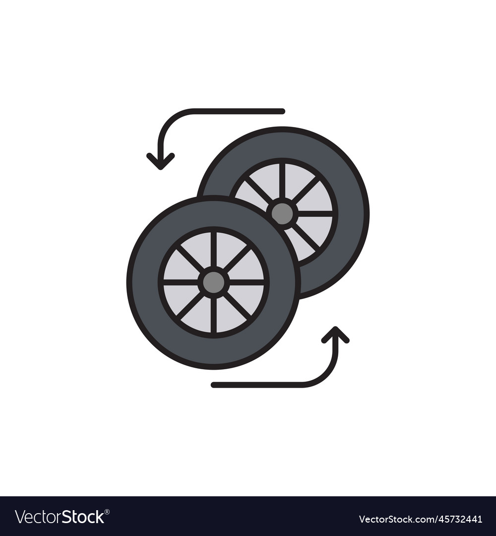 Car wheel changing icon filled color sign Vector Image