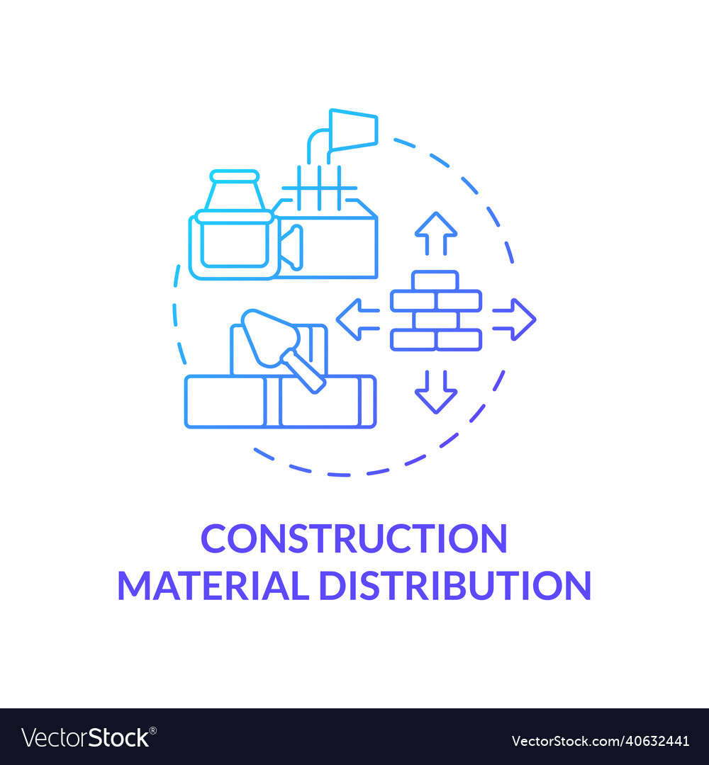 Construction materials distribution blue gradient Vector Image