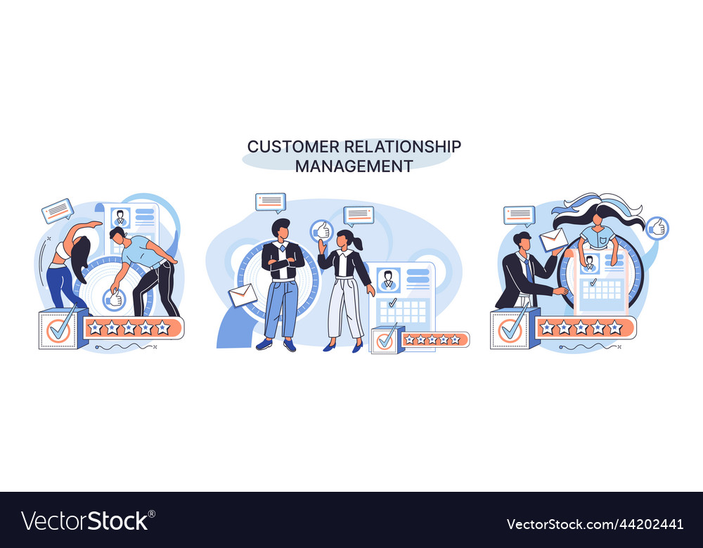 Crm metaphor customer relationship management Vector Image