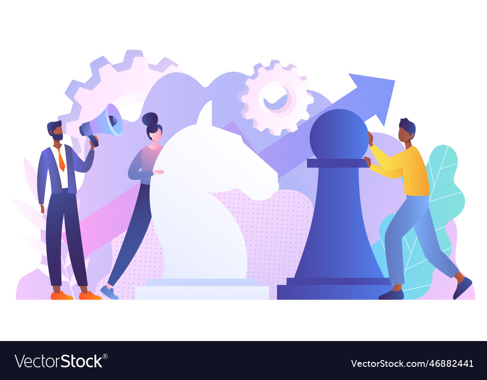 People with chess piece Royalty Free Vector Image