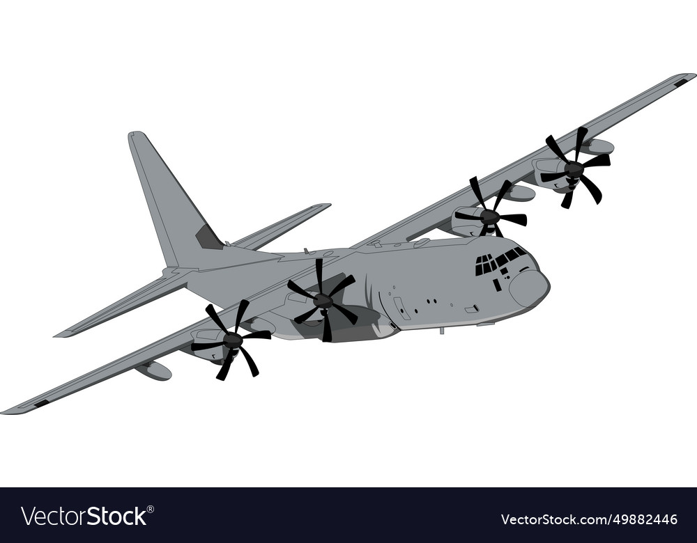 C 130j refueling tanker drawing Royalty Free Vector Image