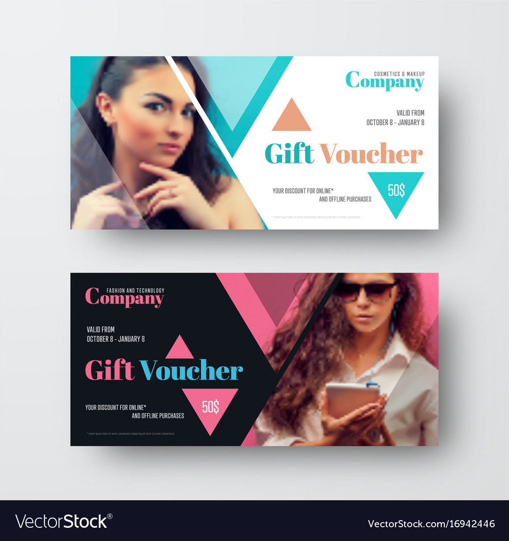 Design of a gift black and white voucher Vector Image