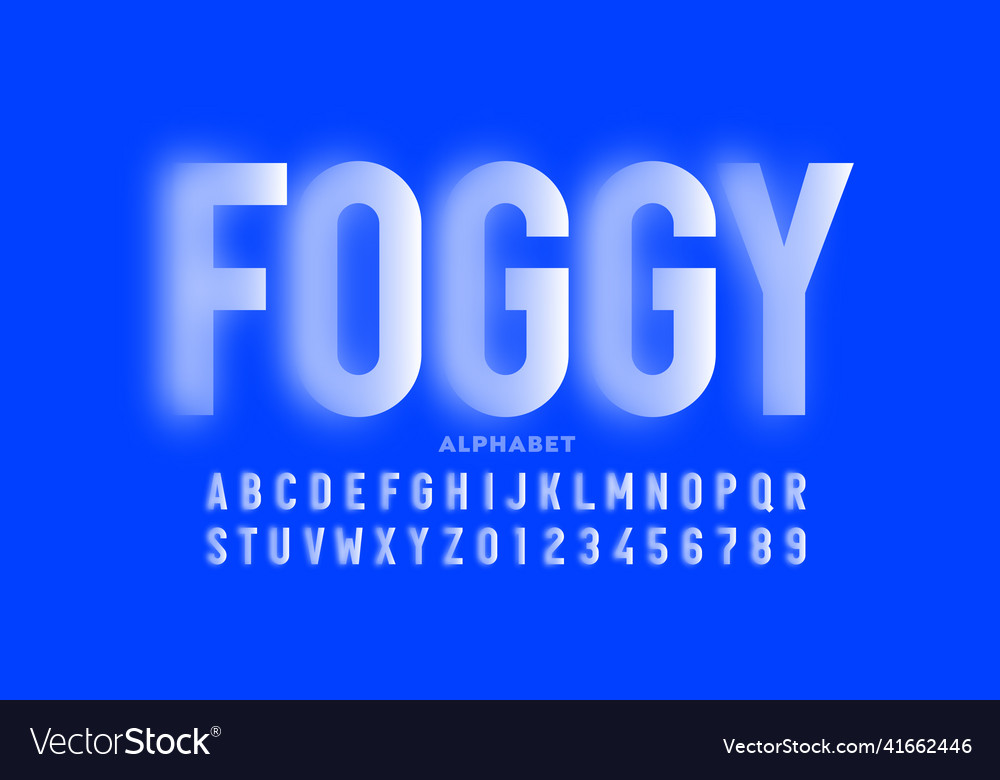 Font design with blurry effect Royalty Free Vector Image