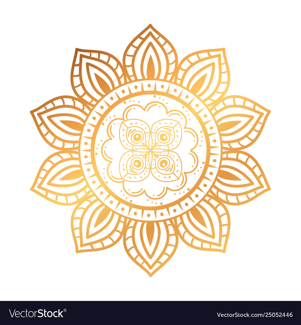 Golden and circular mandala Royalty Free Vector Image