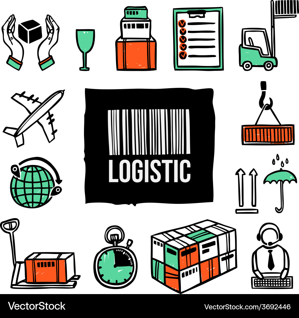 Logistic icon set Royalty Free Vector Image - VectorStock