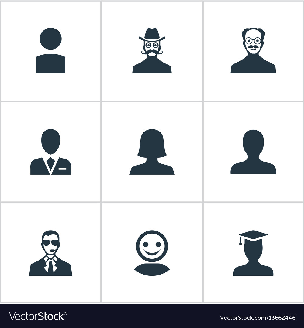 Set of simple human icons Royalty Free Vector Image