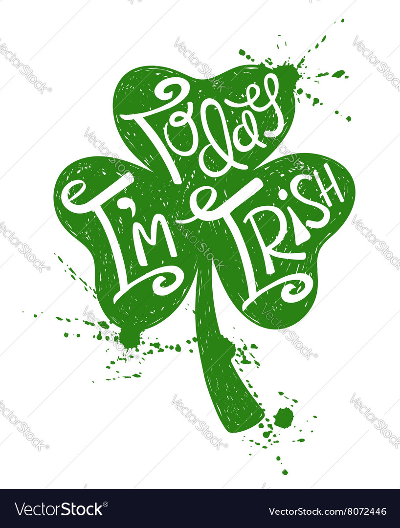 St patricks day typography poster with shamrock