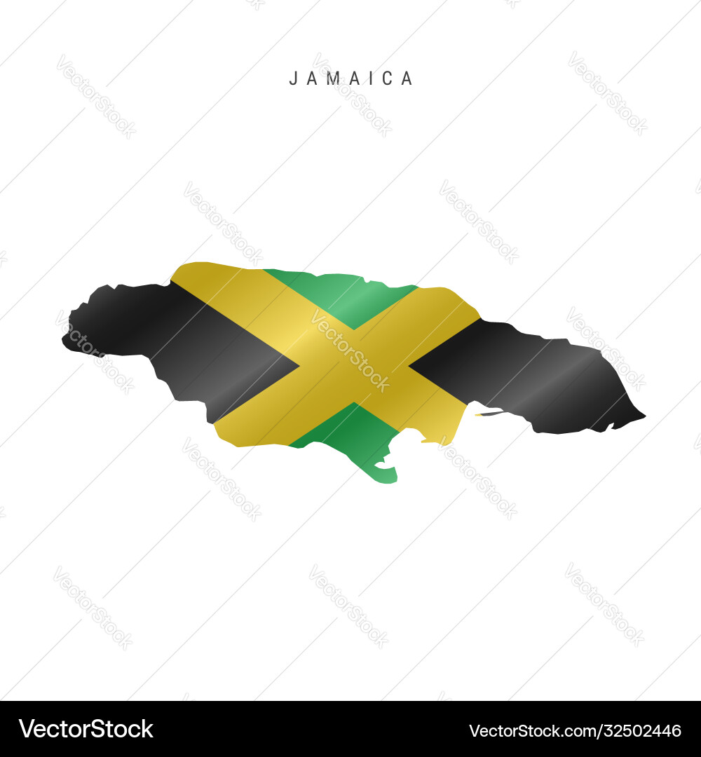 Waving Flag Map Jamaica Royalty Free Vector Image