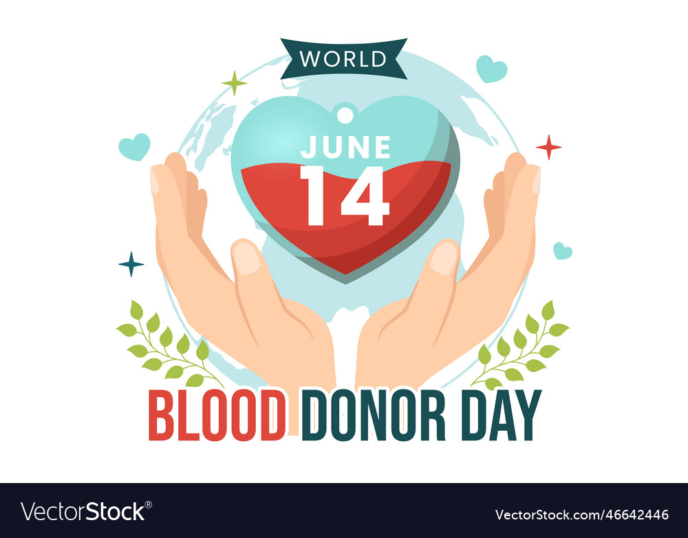 World blood donor day on june 14 with human Vector Image