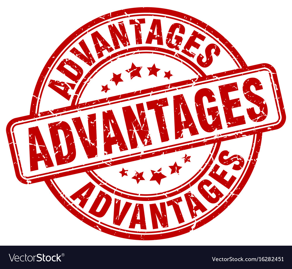 Advantages red grunge stamp Royalty Free Vector Image