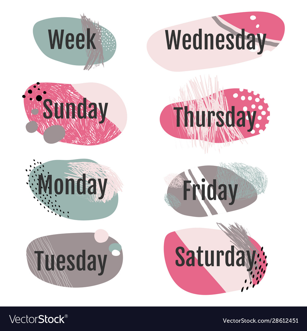 Days Week For A Daily Weekly And Planner Vector Image