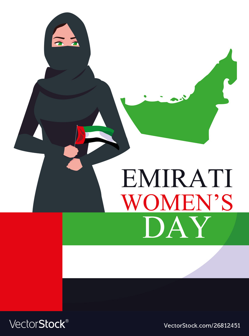 emirati-women-day-poster-with-map-and-flag-vector-image