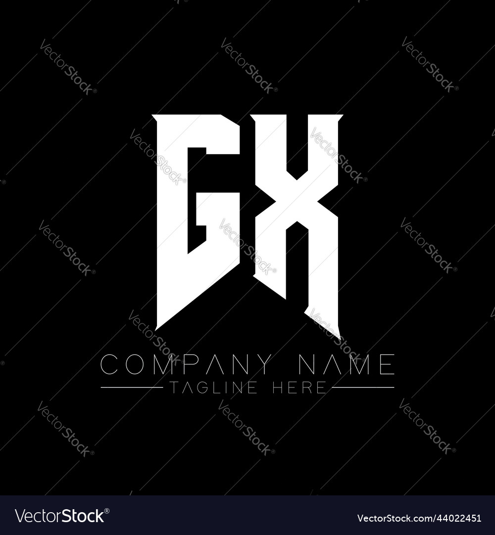 Gx letter logo design initial letters gamings Vector Image