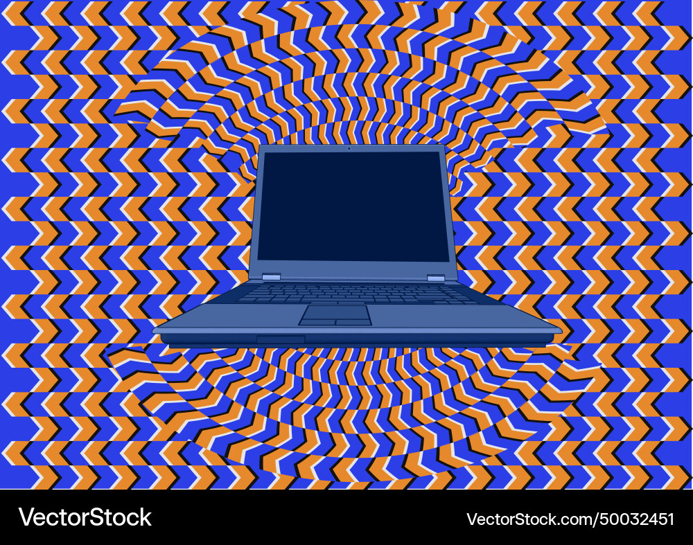 Laptop In Optical Royalty Free Vector Image Vectorstock