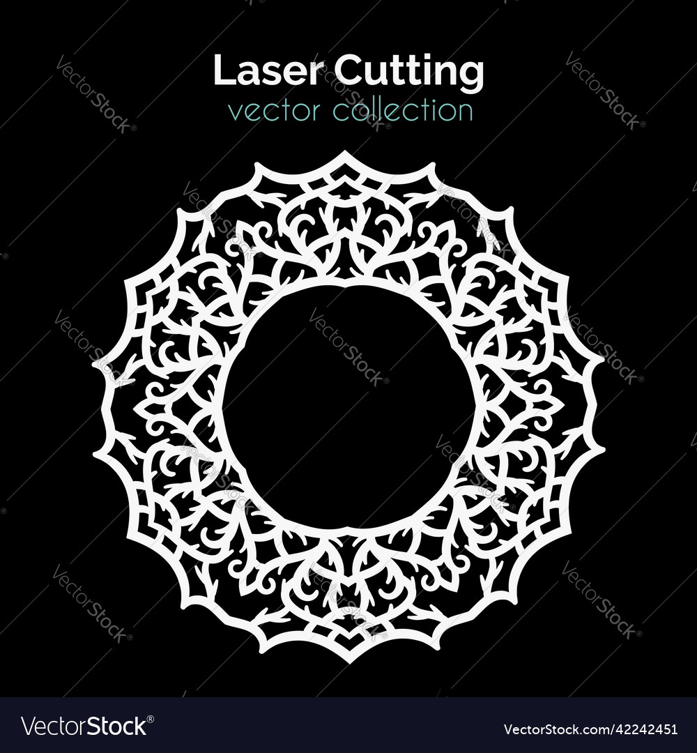 Laser cut round pattern Royalty Free Vector Image