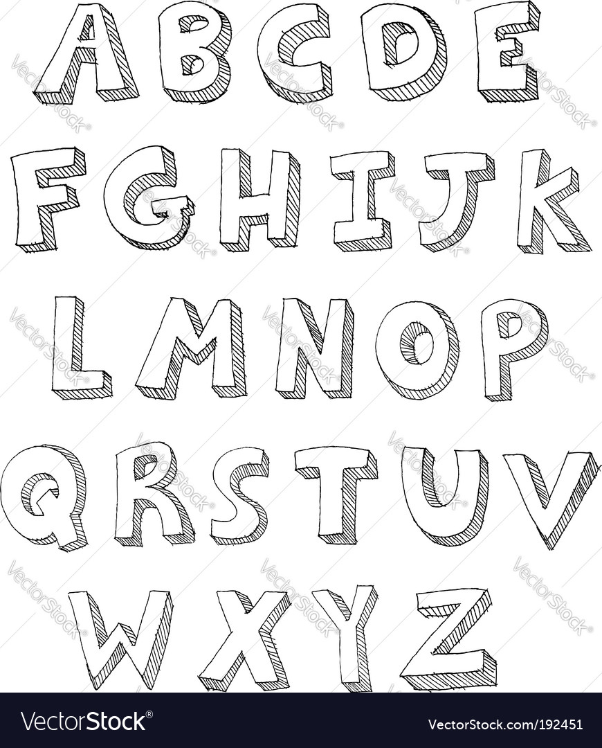 Letters hand written Royalty Free Vector Image