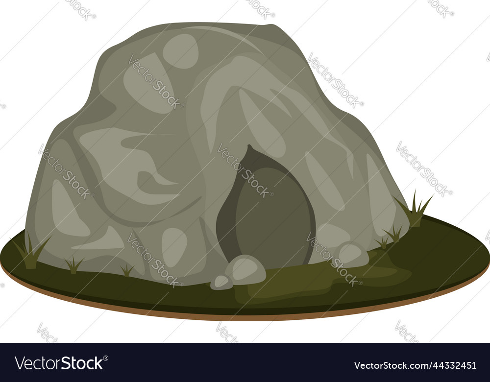 Rock cave on a white background Royalty Free Vector Image