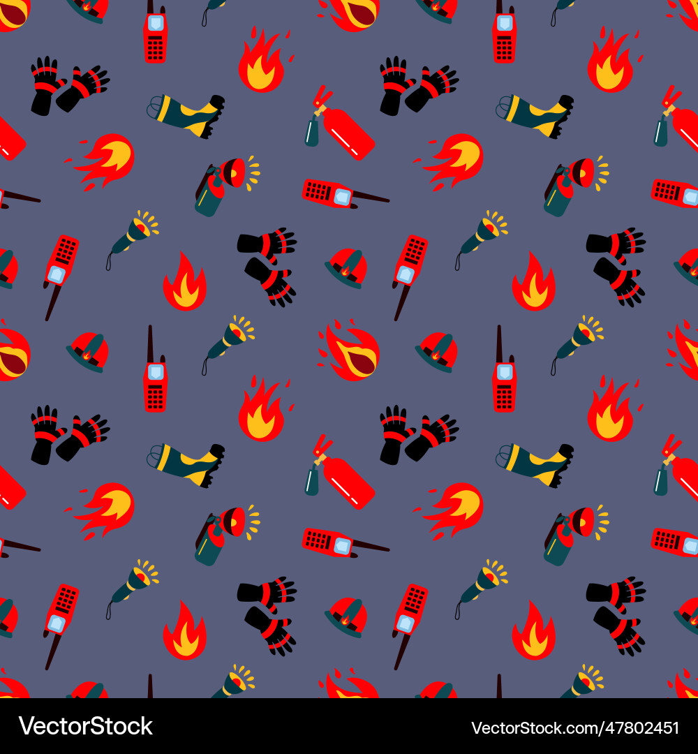 Seamless pattern with fire elements Royalty Free Vector