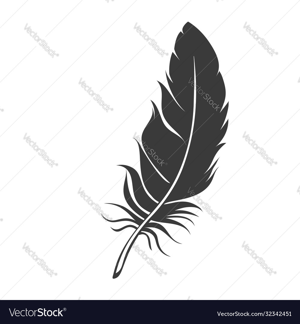 Silhouette feather icon Royalty Free Vector Image